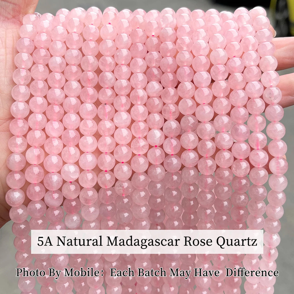 Wholesale Natural Stone Rose Quartz Bead Round Loose Spacer Bead 4 6 8 10mm for Jewelry Making DIY Bracelet Necklace Accessory
