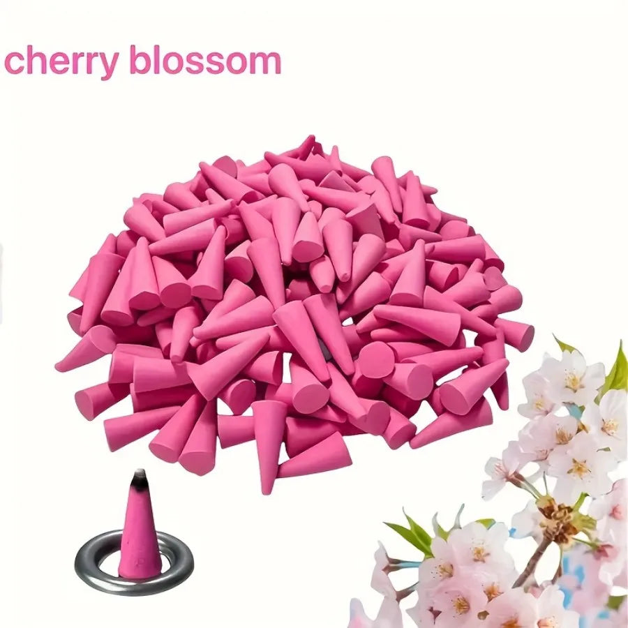 60/159/259pcs Warm Cherry Blossom Backflow Incense Cone Christmas Preferred Incense Cone Meditation, Romantic Decoration