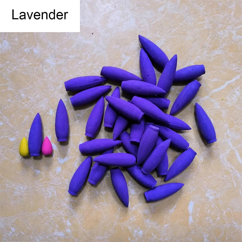 100g Natural oversized backflow incense cones 30 minutes sandalwood Lavender scents for Home Jasmine big cone incense