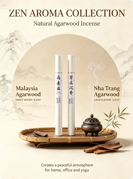 Natural  Incense Sticks, Nha Trang & Malaysia Handmade Incense Stick, Pure Agarwood Line Incense for Meditation, Yoga, Home