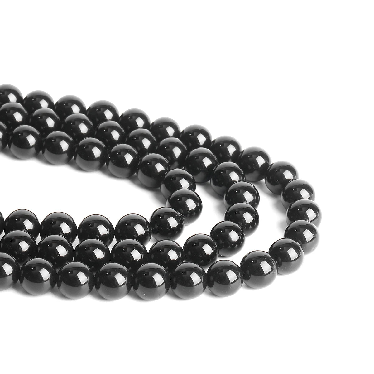 5A Natural Black Agate Onyx Stone Beads Round Loose Spacer 4 6 8 10 12mm For Jewelry Making DIY Bracelets Accessory 15'' Strand