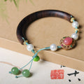 Dainty Premium Wholesale Agarwood Half Bangle Bracelet Handwoven New Chinese Style Summer Wenwan Jewelry Gift For Women