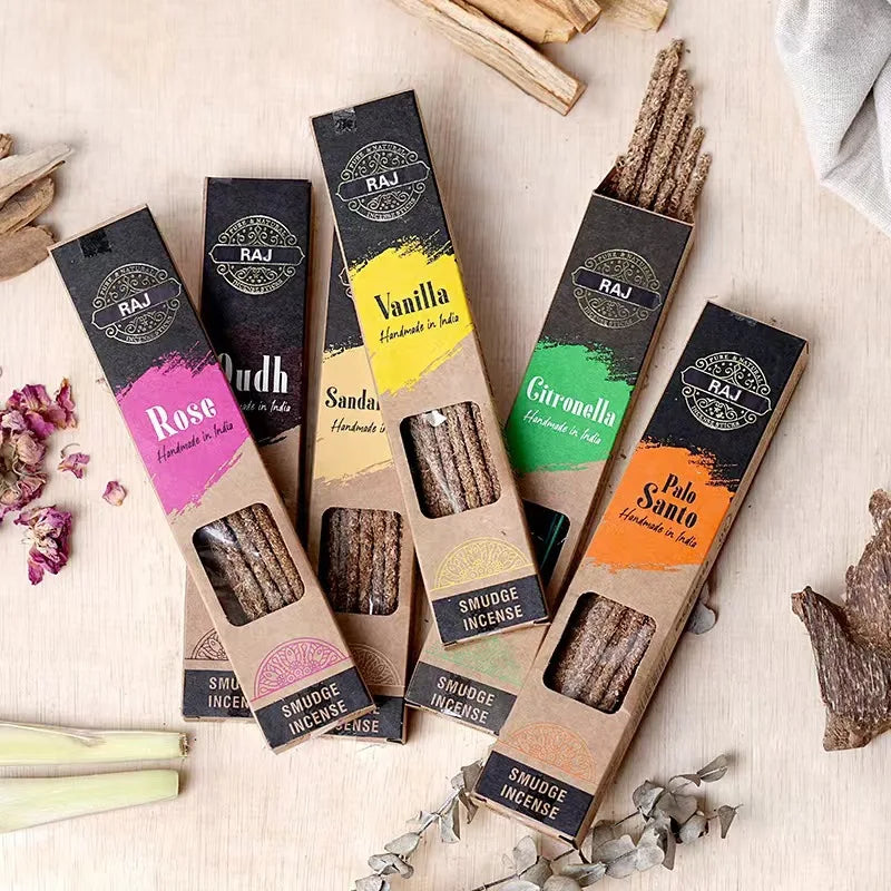 Natural Handmade in Indian White Sage Incense Sticks Resin Palo Santo Argentinian Lavender Jasmine Flavor Scents for Home