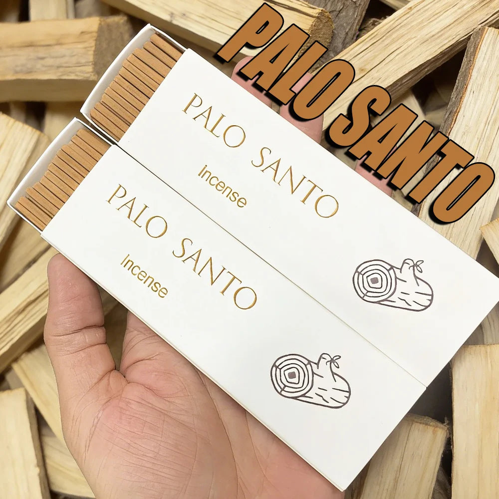 Palosanto Premium Boxed Incense Sticks, 12cm Long Natural Incense Sticks Made from Natural Sacred Wood Powder, with a Strong and Long-Lasting Fragrance, Invigorating and Refreshing, Purifying the Air, Suitable for Home, Office, Hotels, Clubs, and an Ideal