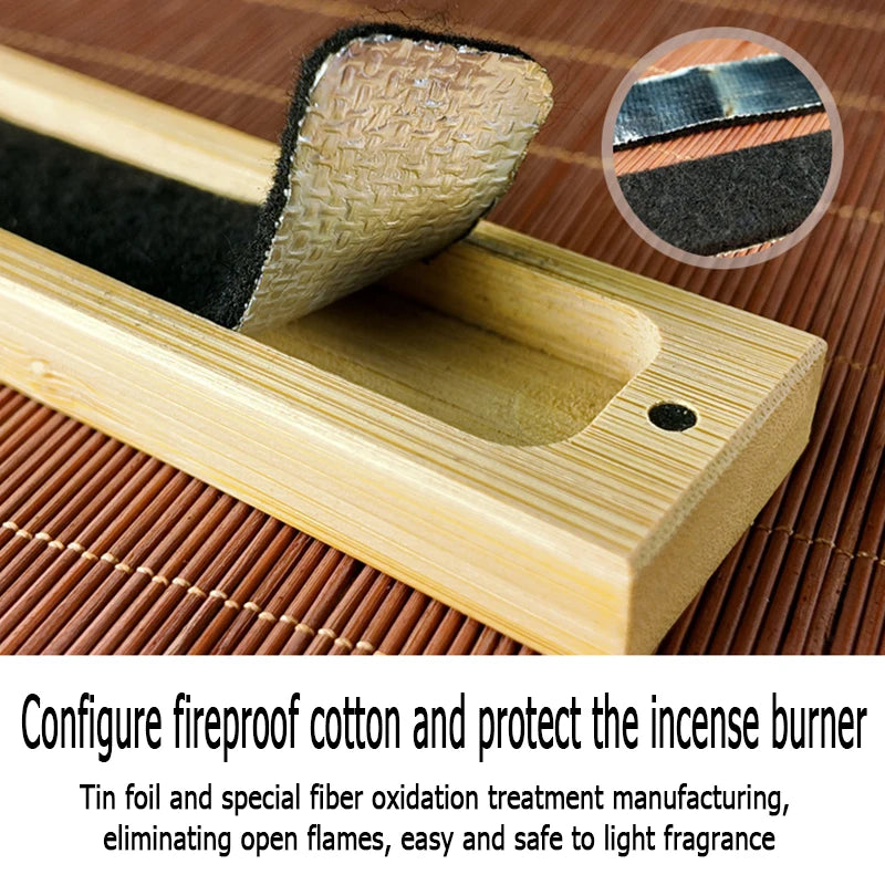 1PCS Natural Bamboo Board Incense Support Rods Stick Stand Box Sahumerios Holder Japanese Style Bamboo Incense Ash Catcher XX004