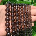 Natural Smoky Quartzs Crystal Stone Beads Round Loose Beads For Jewelry Making DIY Bracelet Necklace 15'' Strands 4/6/8/10/12mm