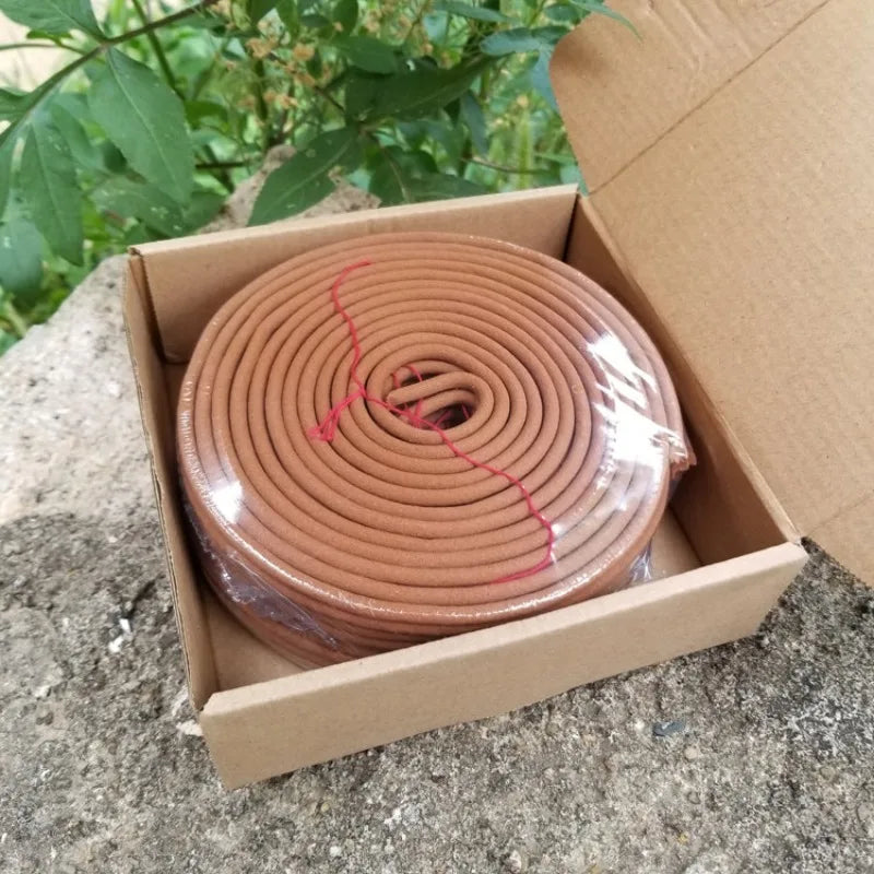 12/24 Hours 10 Plates Natural Sandalwood Coils Incense Home Indoor Worship Budda Offering Blessings Purifying Air Aromatherapy