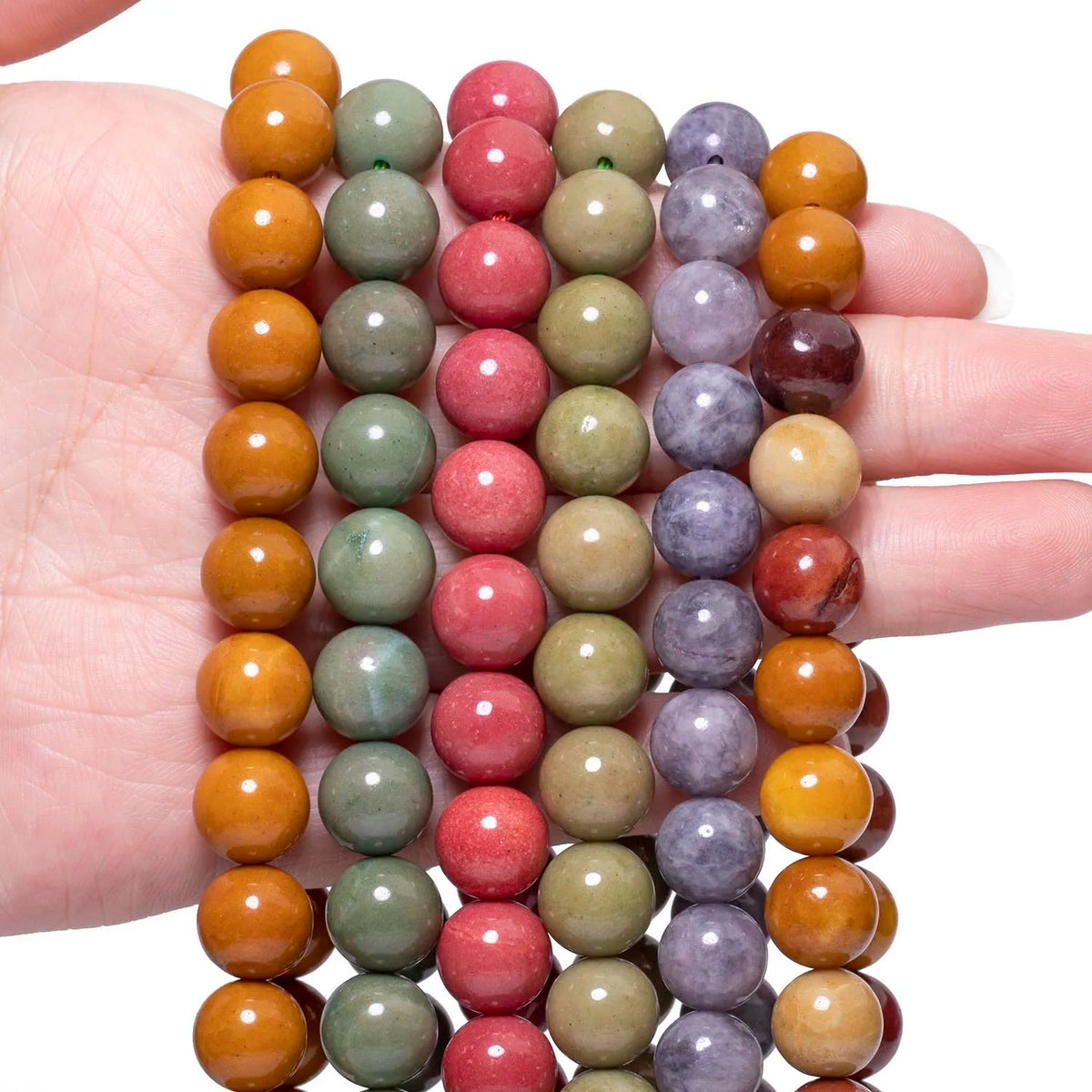 6/8/10mm Mocha Stone Beads Round DIY Jewelry Making