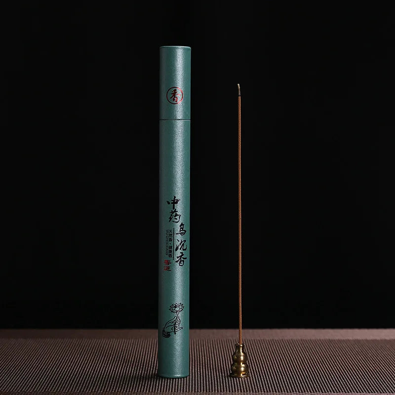 1Box Sandalwood / Agarwood / Mugwort / Cliff Cypress Incense Sticks With 1 Metal Incense Burner for Simple Home Decor