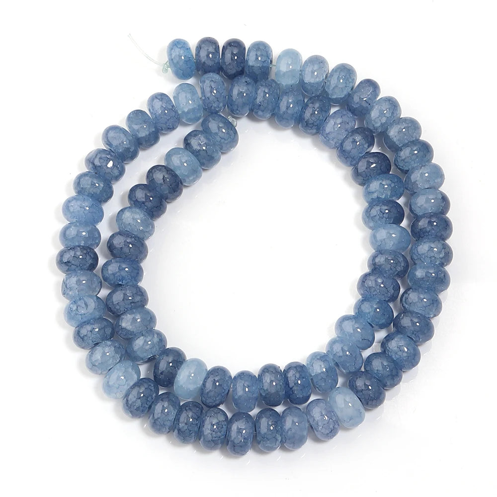 1 String 5x8mm Glass Beads Colorful Abacus Flat Round Loose Beads For Jwelry Making DIY Crafts Bracelets Necklace Accessories