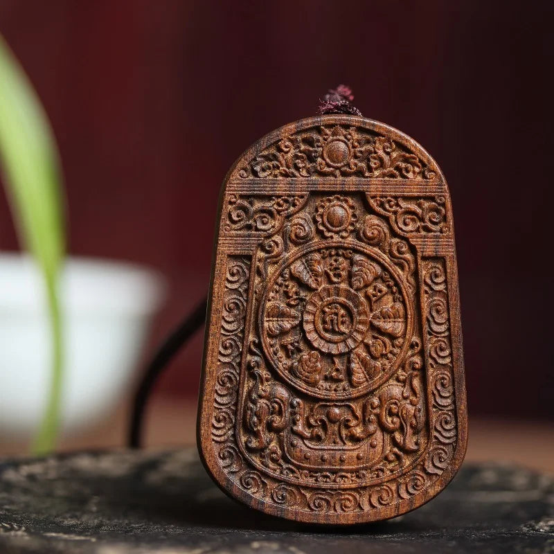 Natural Agarwood Maitreya Buddha Pendant Necklace