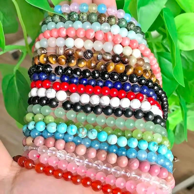 4-12mm Natural Stone Beads Amethysts Obsidian Agates Jade Garnet Quartzs Beads For Jewelry Making DIY Bracelet Necklace Supplies