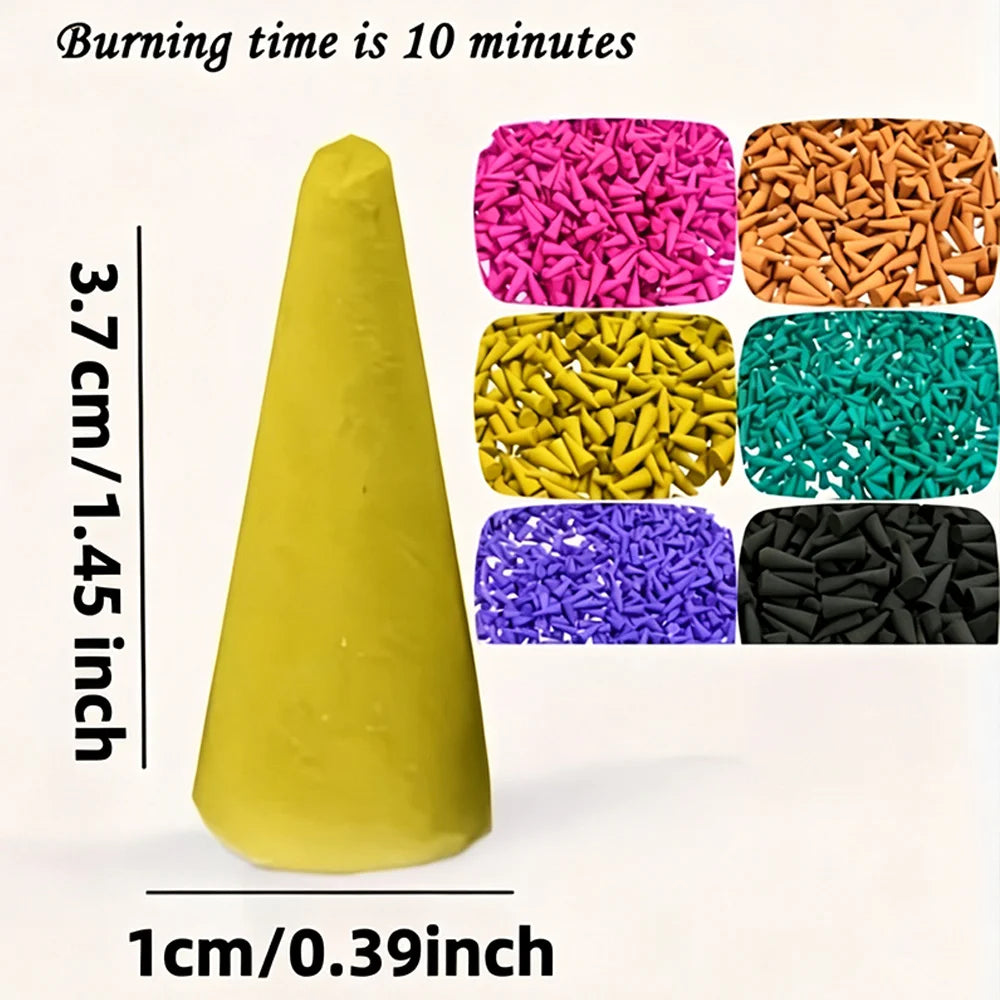 Large Lemongrass Incense Cone, 3.7cm High, Made by Hand from Lemongrass Powder and Essential Oils, with a Rich Aroma That Lasts for a Long Time, Suitable for Purifying the Air, Meditation, Yoga, and Reading