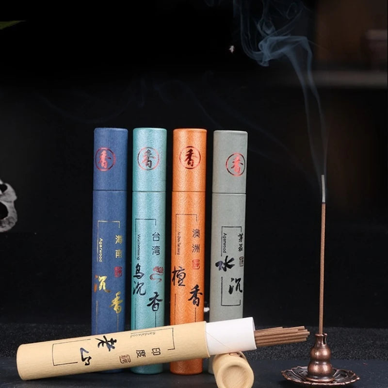 10.5cm Short Sandalwood Agarwood Incense Sticks - Long-lasting Natural Handmade Fragrance for Meditation, Yoga, Home, Zen Temple