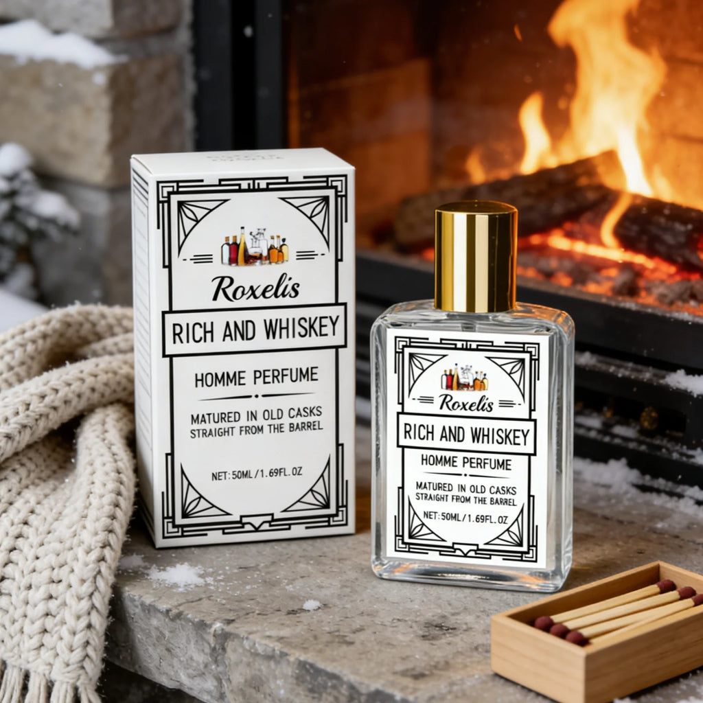 Roxelis Whiskey Scent Perfume Exude Elegance Lasting Charm Boost Confidence Light Fragrance Level Fragrance Spray for Men 50ml