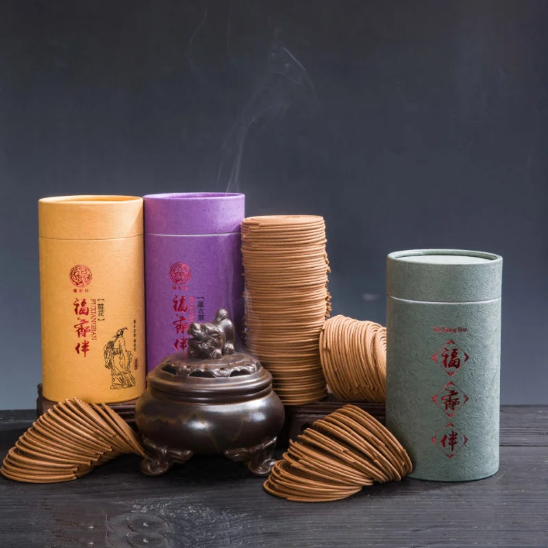 Sandalwood Agilawood Magnolia Incense Coil Household Temple Worship Study Meditation Calms Mind Promotes Sleep Removes Odors
