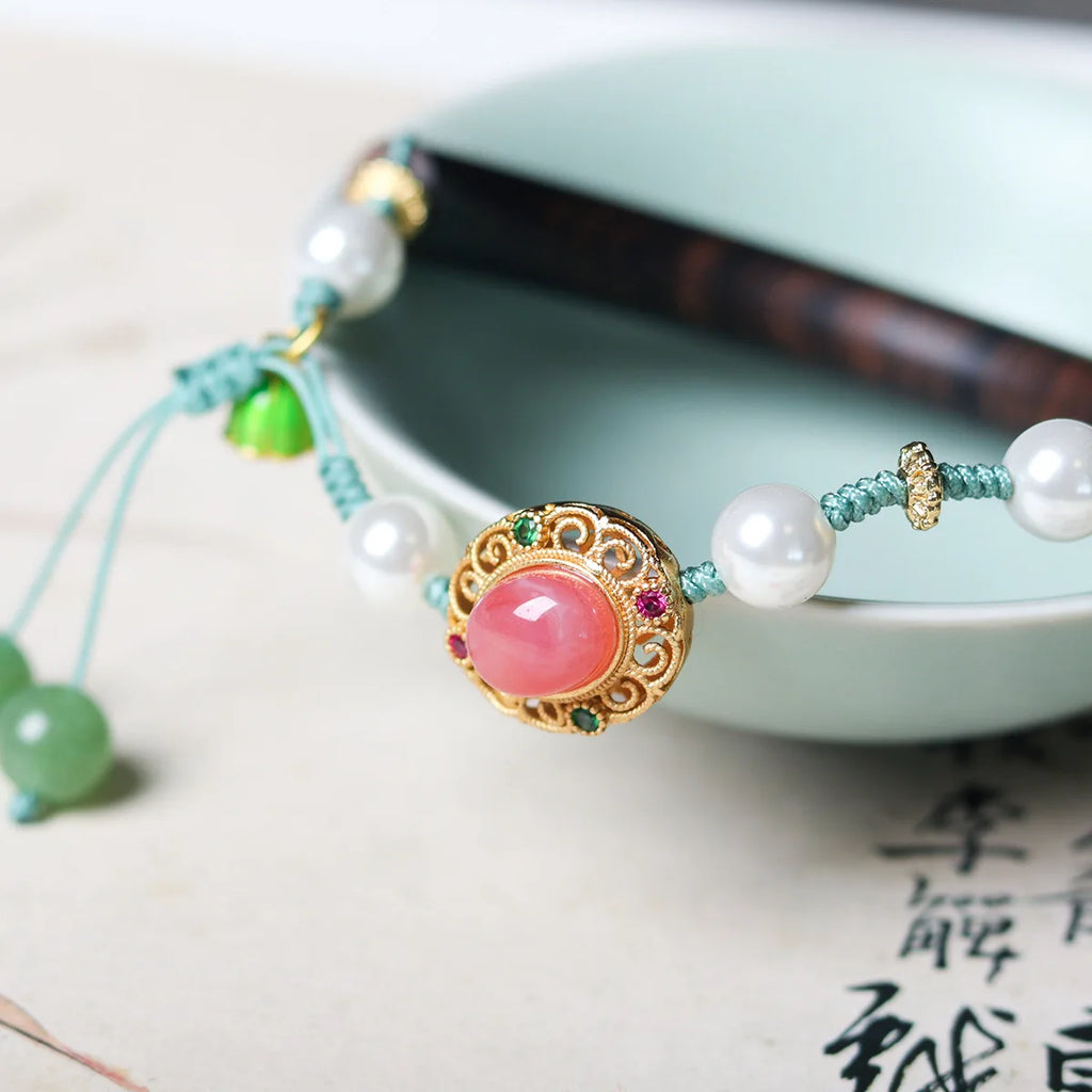 Dainty Premium Wholesale Agarwood Half Bangle Bracelet Handwoven New Chinese Style Summer Wenwan Jewelry Gift For Women