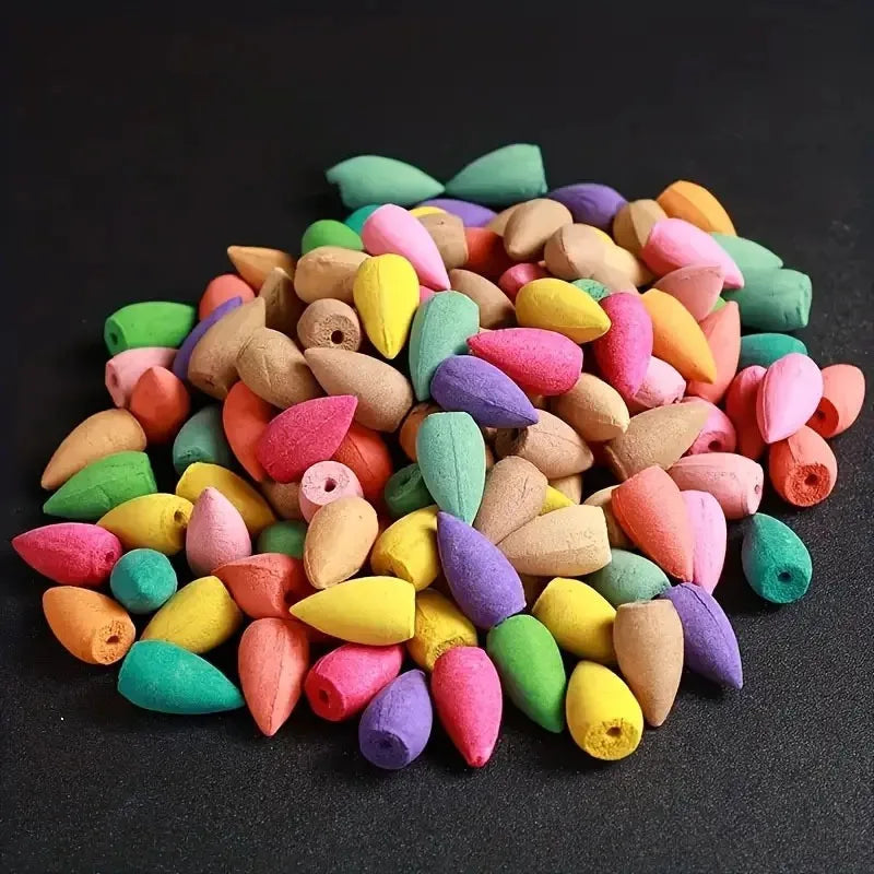 30/100 Pcs Backflow Incense Cones – Mixed Smoke Waterfall Reverse Flow Incense for Burner, Home Spa