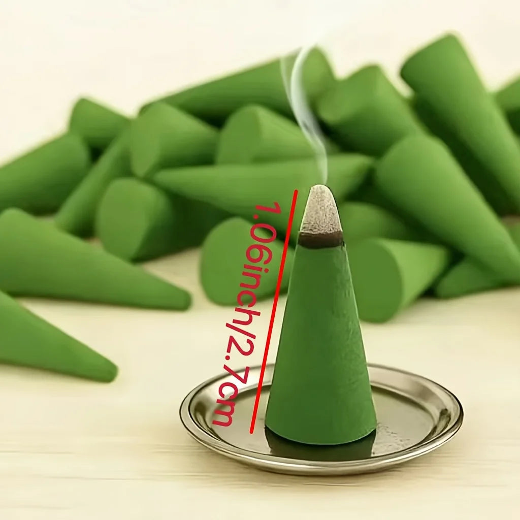 Large Package of Lemongrass-Scented Incense Cone Set, Natural Handmade Cone Incense, Long-Lasting Fragrance, Delicate Aroma, Backflow Incense for Home Use, Premium Gift Item, Suitable for Home, Kitchen, Living Room, Bedroom, Gym, Etc