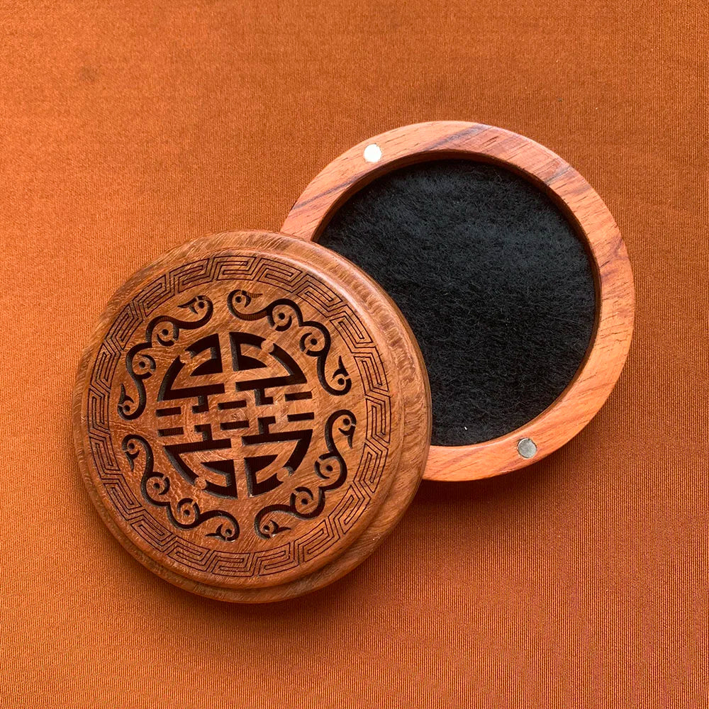 Free Shipping Vietnam Rosewood Incense Burner for 2-4Hr Coil Incense Portable wooden Incense holder With Fireproof Mat