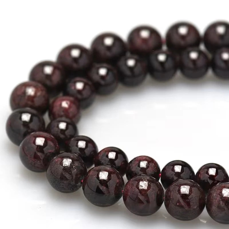 4/6/8/10/12mm Natural Red Garnet Stone Beads Round Loose Spacer Bead For Jewelry Making DIY Bracelet Necklace Charms Accessories - AliExpress