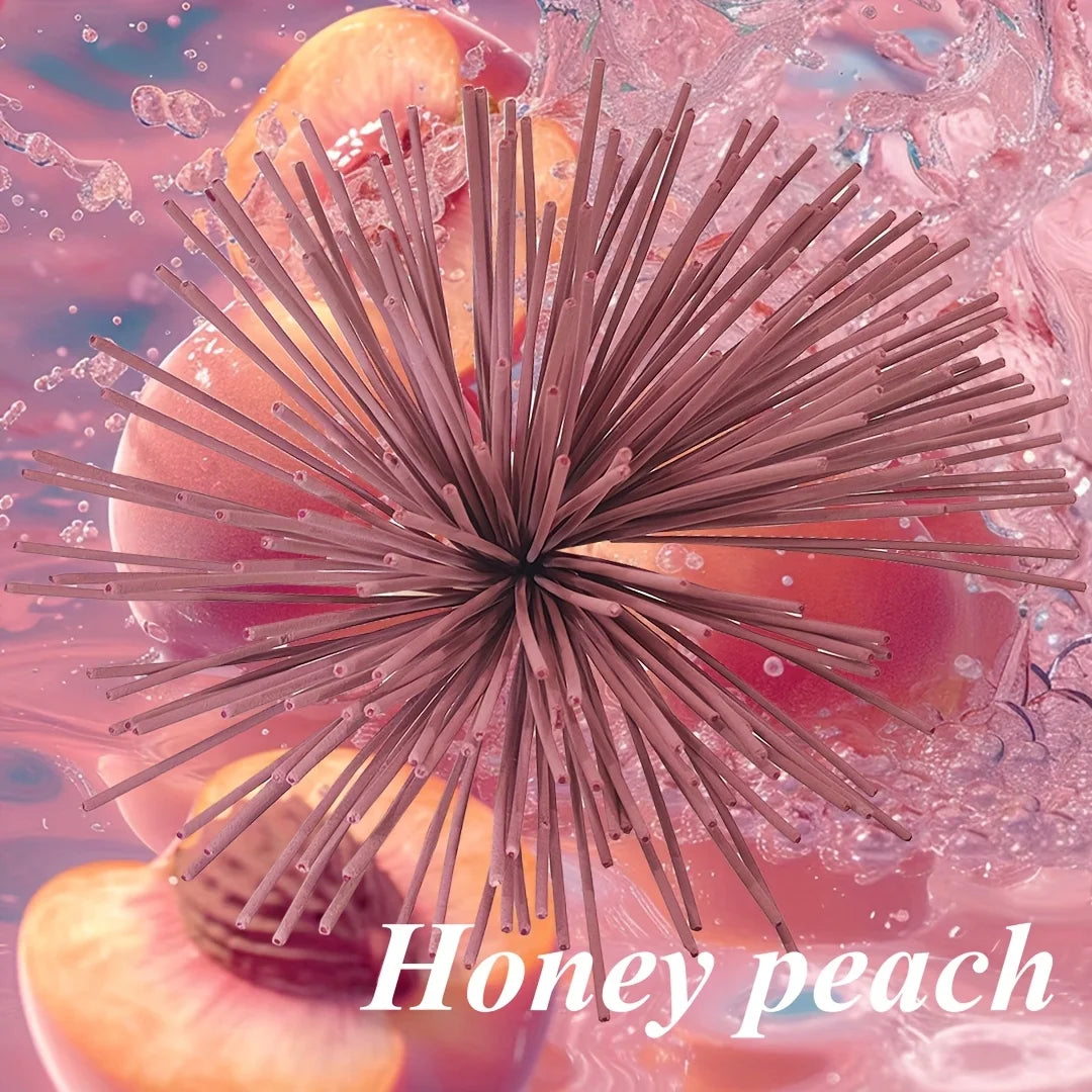 Best-Selling Peach-Scented Aromatherapy Stick - 22.0cm Long Bamboo Incense Sticks, Long-Lasting Fragrance, Suitable for Home Decoration, Yoga, Meditation, and Festivals (June Festival, Mother's Day, Father's Day)
