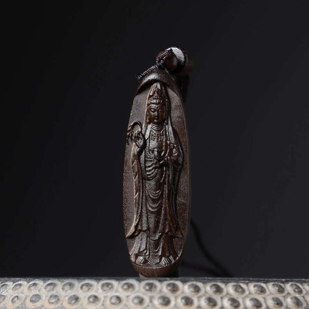 Guanyin Tathagata Agarwood Wood Carving Small Pendants Wooden Cultural Arts and Crafts Pendant Car Decorations