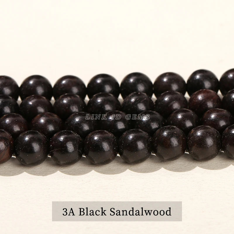 1 Strand Natural Wooden Bead Green Sandalwood Bead Round Loose Spacer Bead for Jewelry Making DIY Bracelet Necklace Accessory