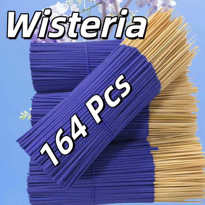 Natural Wisteria Incense Sticks - 56/164/364 Sticks, 22cm Size, Wooden Incense Sticks, Used for Spiritual Purification, Eliminating Negative Energy, Home and Office Decoration, Halloween, Christmas, Meditation Aid, Meditation Incense, Holiday Decoration