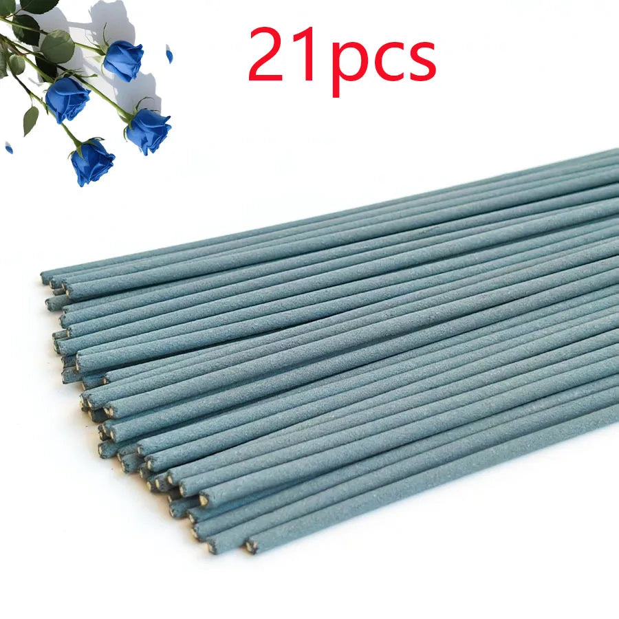 21/128/225pcs Blue Fairy Blue Rose Incense Stick, 8.66 Inch, Long-Lasting Fragrance Suitable for Home Meditation Valentine Day