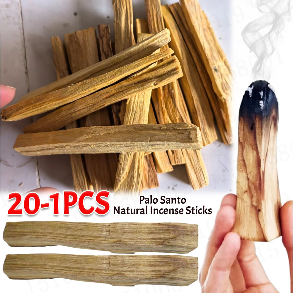1-20PCS Palo Santo Sticks Natural Incense Stick Purifying Healing Stress Relief Wooden Aroma Diffuser Stick for Home Living Room