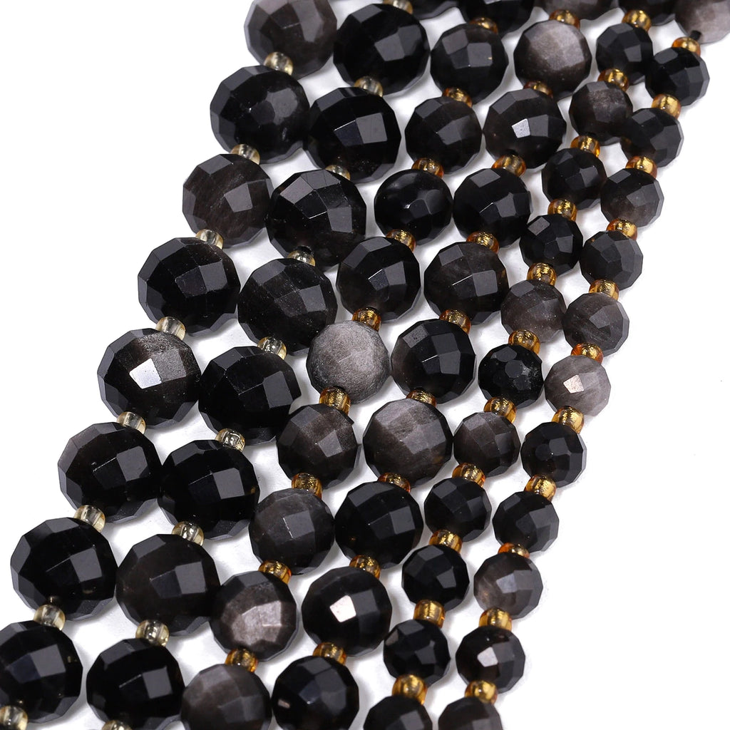 6 8 10mm Faceted Round Beads Natural Garnet Stone Beads for Jewelry Making Diy Bracelet Necklace Accessories 7.5inch