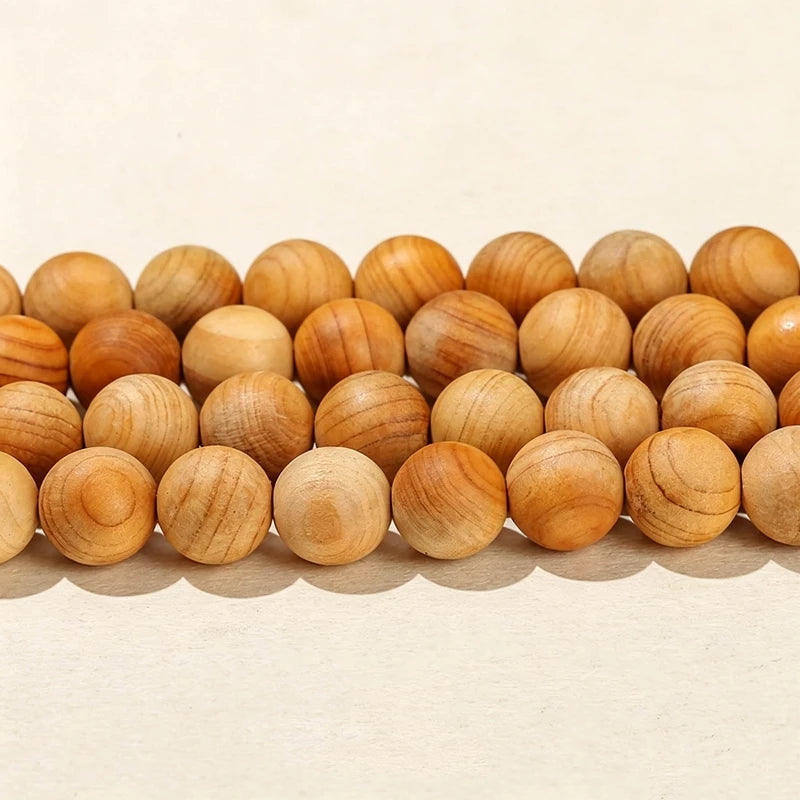 Natural Wood Bead Gold Silk Sandalwood Round Buddha Bead Pick Size For Jewelry Making Diy Necklace Bracelet Accessory 6 8 10mm