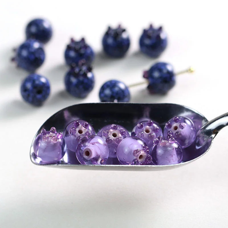 10pcs 12mm Blueberry Glass Beads Irregular DIY Jewelry
