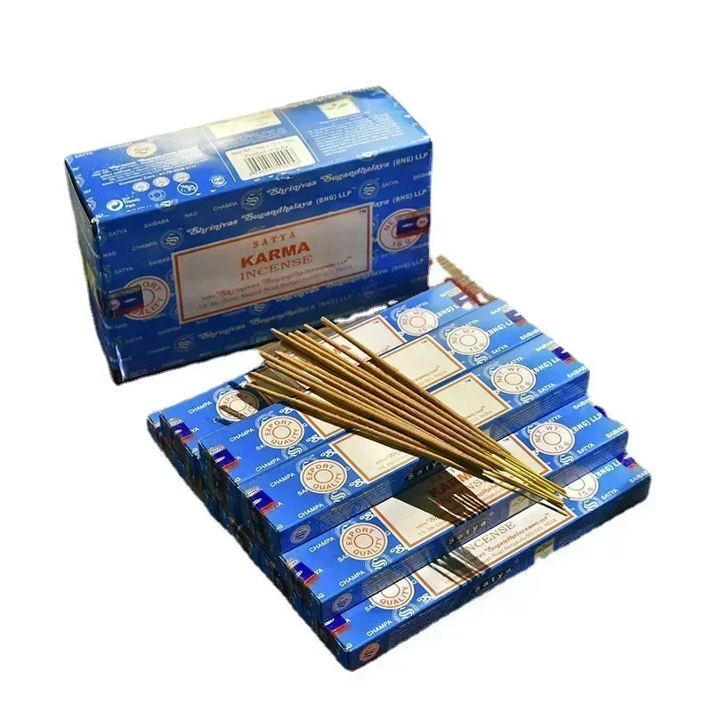 5BOX NAG Champa incense sticks Indian Satya Incense Collection Handmade Sticks Six Flavors Refreshing Aromas for Meditation