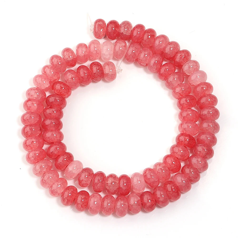 1 String 5x8mm Glass Beads Colorful Abacus Flat Round Loose Beads For Jwelry Making DIY Crafts Bracelets Necklace Accessories