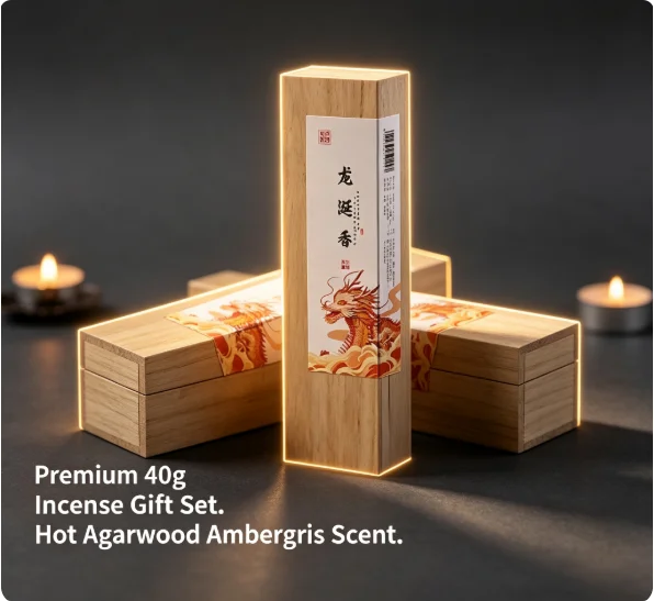 Hot Selling 40g Ambergris Incense Gift Set Natural Wood Stick Incense For Home Meditation. lavender sage incense cones
