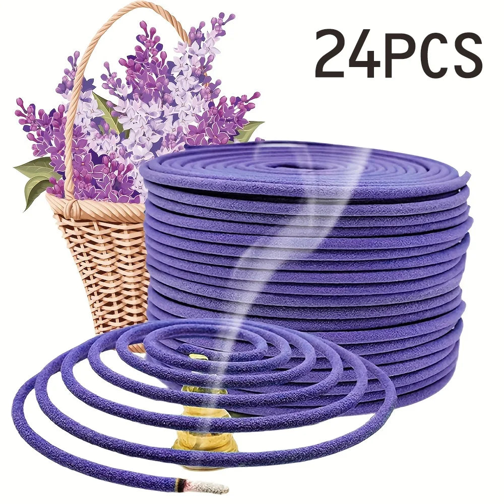 Lavender Lemongrass Aromatherapy Coils Fragrance for Patio, Porch, Poolside, Camping Garden Home Decor, Outdoor Incense Coils