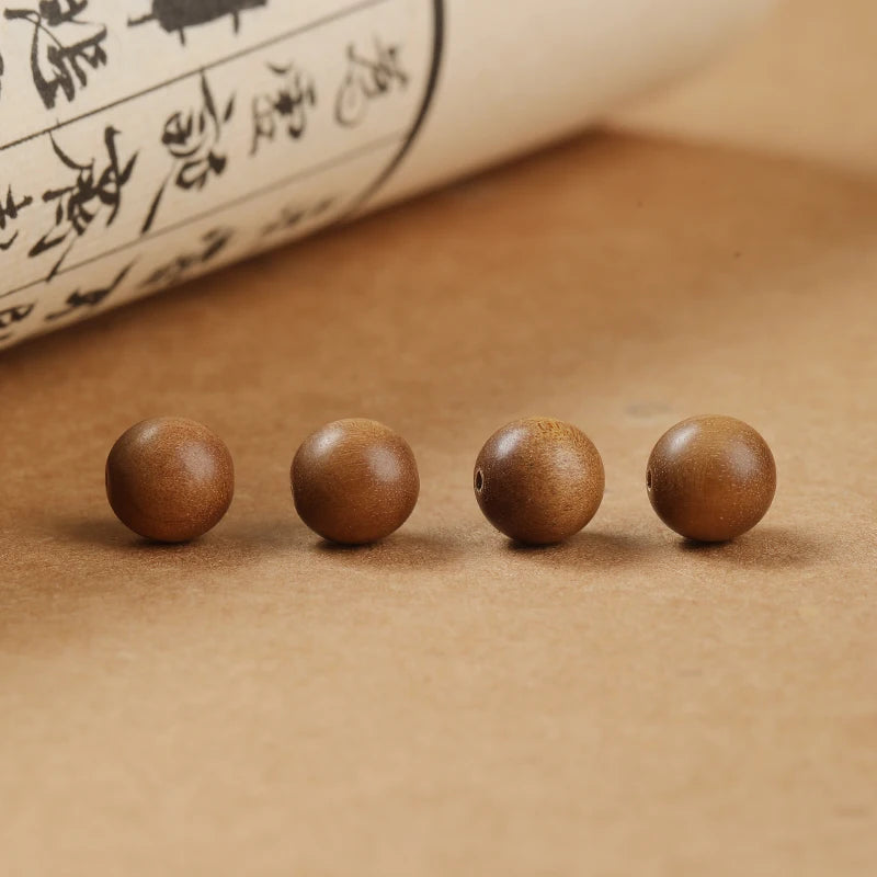 1Pc Natural Agarwood Wood Bead Round Loose Spacer Wooden Bead 6 8 10 12 14mm for Jewelry Making DIY Bracelet Necklace Accessory