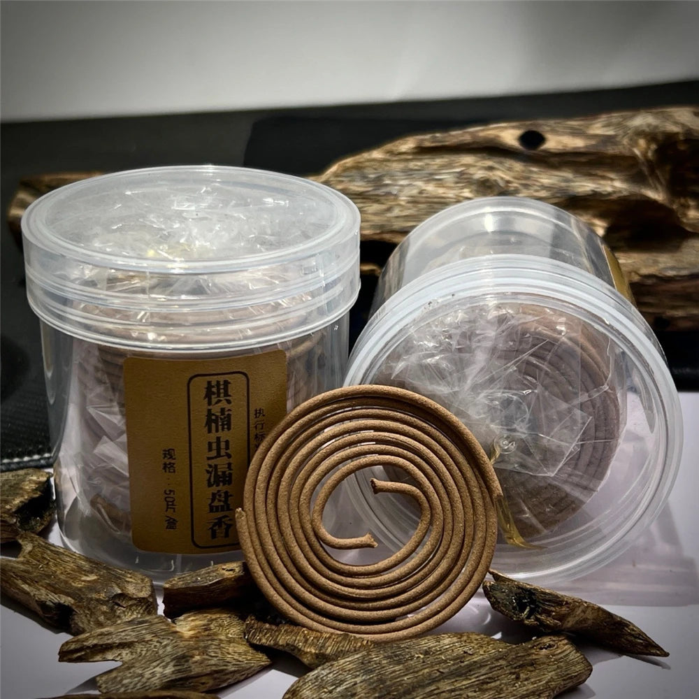 50pcs Kyara Insect-Damaged Agarwood Coil Incense
