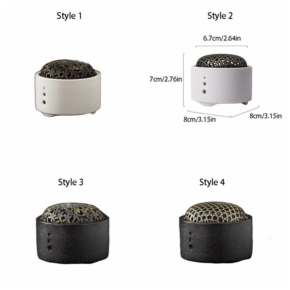 Ceramic Incense Burner with Lid, Small Sandalwood Agarwood Stove