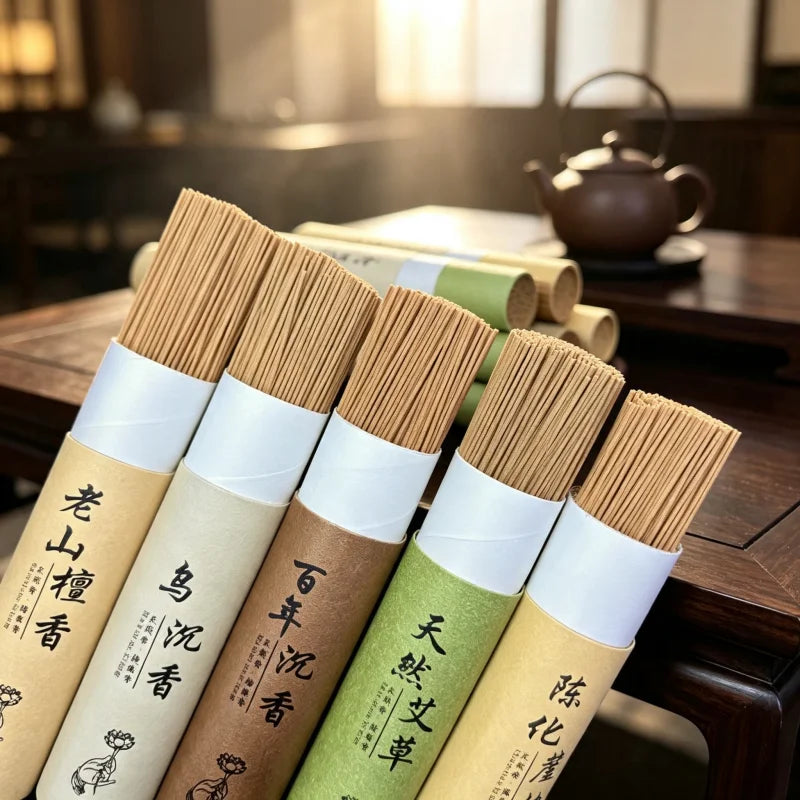 400Pcs Natural Sandalwood Sticks Home Incense Sticks Blessing Ceremony Prayer Buddha Incense Wormwood Sandalwood Agarwood