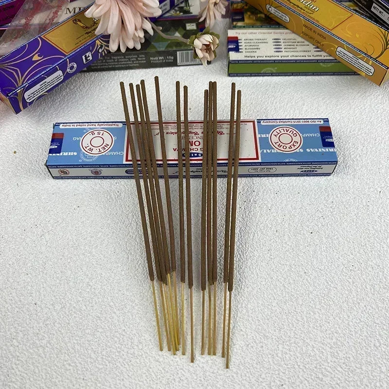 India Stick Incenses White Sage Sandalwood Natural Household Indoor Clean Air Indian Handmade Incense Sticks NAG Champa Satya
