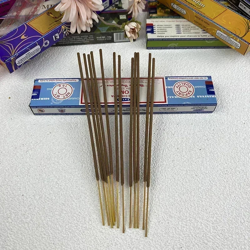 5BOX NAG Champa incense sticks Indian Satya Incense Collection Handmade Sticks Six Flavors Refreshing Aromas for Meditation