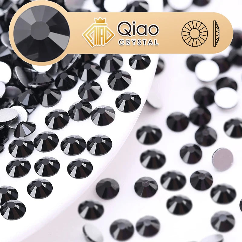 QIAO SS6-SS34 Rhinestone Crystal Bulk Pack No Hotfix Sparkle Diamond Stones for DIY Sewing Wedding Dresses Shoes Bags Wholesale