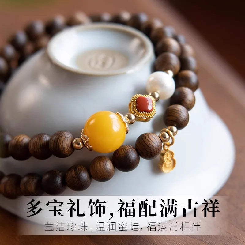 Premium Agarwood Double Strand Bracelet for Women