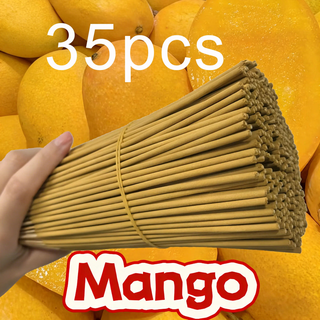 15/35/135 Pieces Natural Mango Fragrance |   Suitable for Home Air Purification, Yoga, Offices, Tea Rooms - Perfect for Halloween, Christmas, Easter, and Meditation. |   Mango Scent, Wooden Material