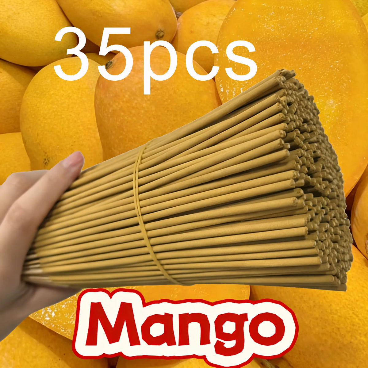 15/35/135 Pieces Natural Mango Fragrance |   Suitable for Home Air Purification, Yoga, Offices, Tea Rooms - Perfect for Halloween, Christmas, Easter, and Meditation. |   Mango Scent, Wooden Material