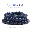 4mm 6mm 8mm Blue Jade Beads for Jewelry Making