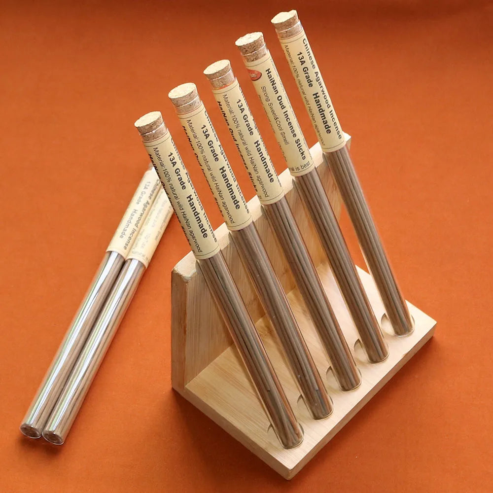 10g 13A Natural Pure China HaiNan oudh incense sticks Handmade High Quality glass tube storage Flavoring for home Room fragrance